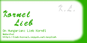 kornel lieb business card